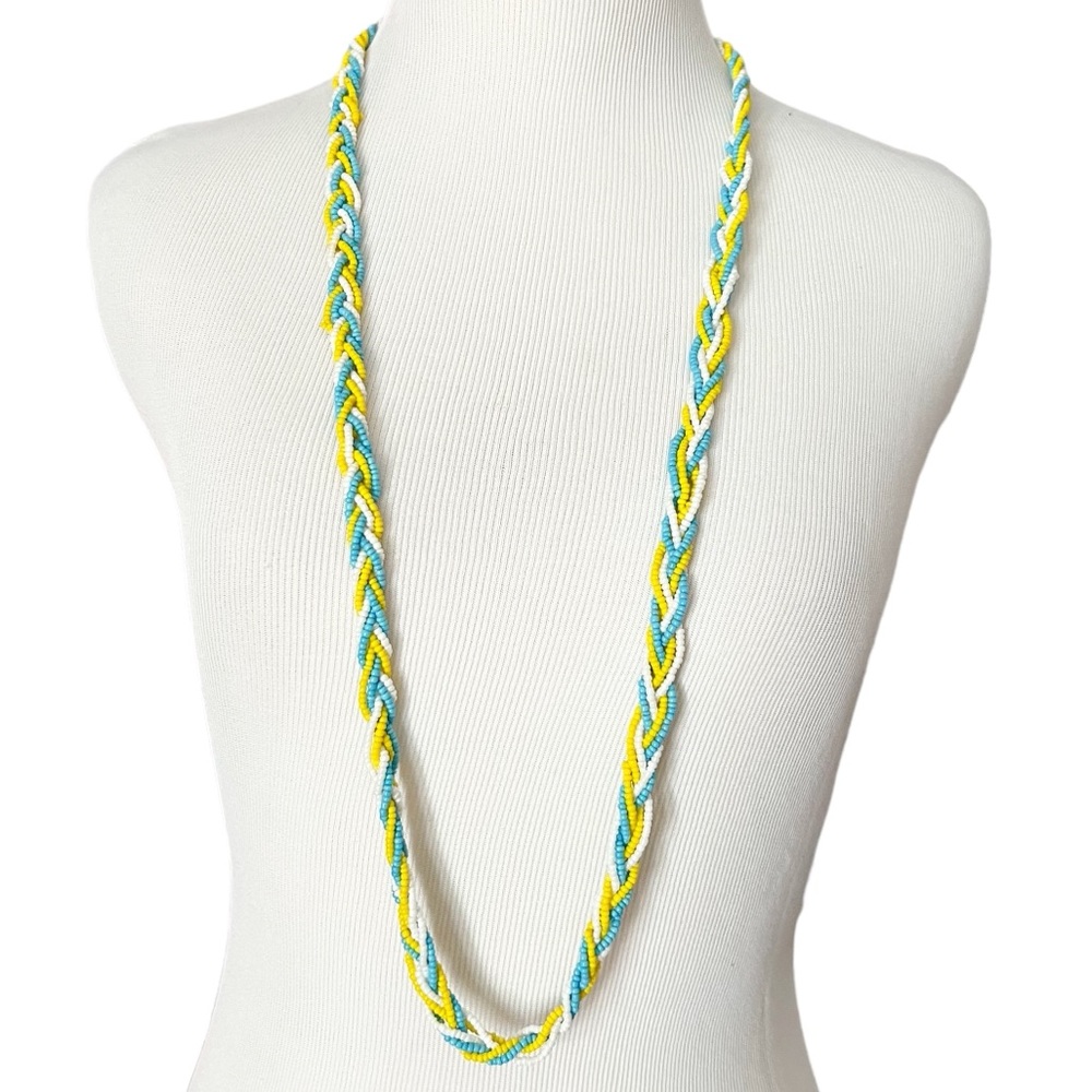 Braided Beaded Long Necklace